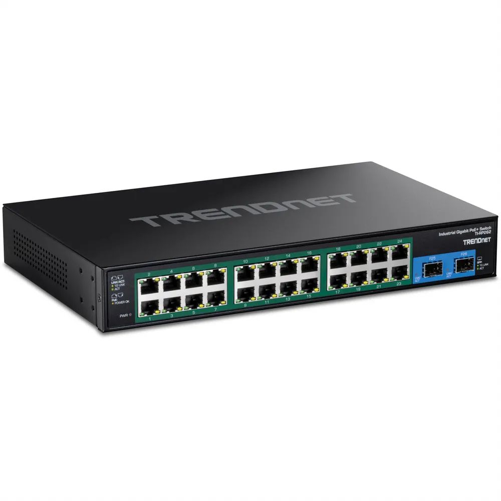 TRENDnet TI-RP262 - Version v1.0R - Switch - härtet, industriell - 24 x 10/100/1000 (PoE+)