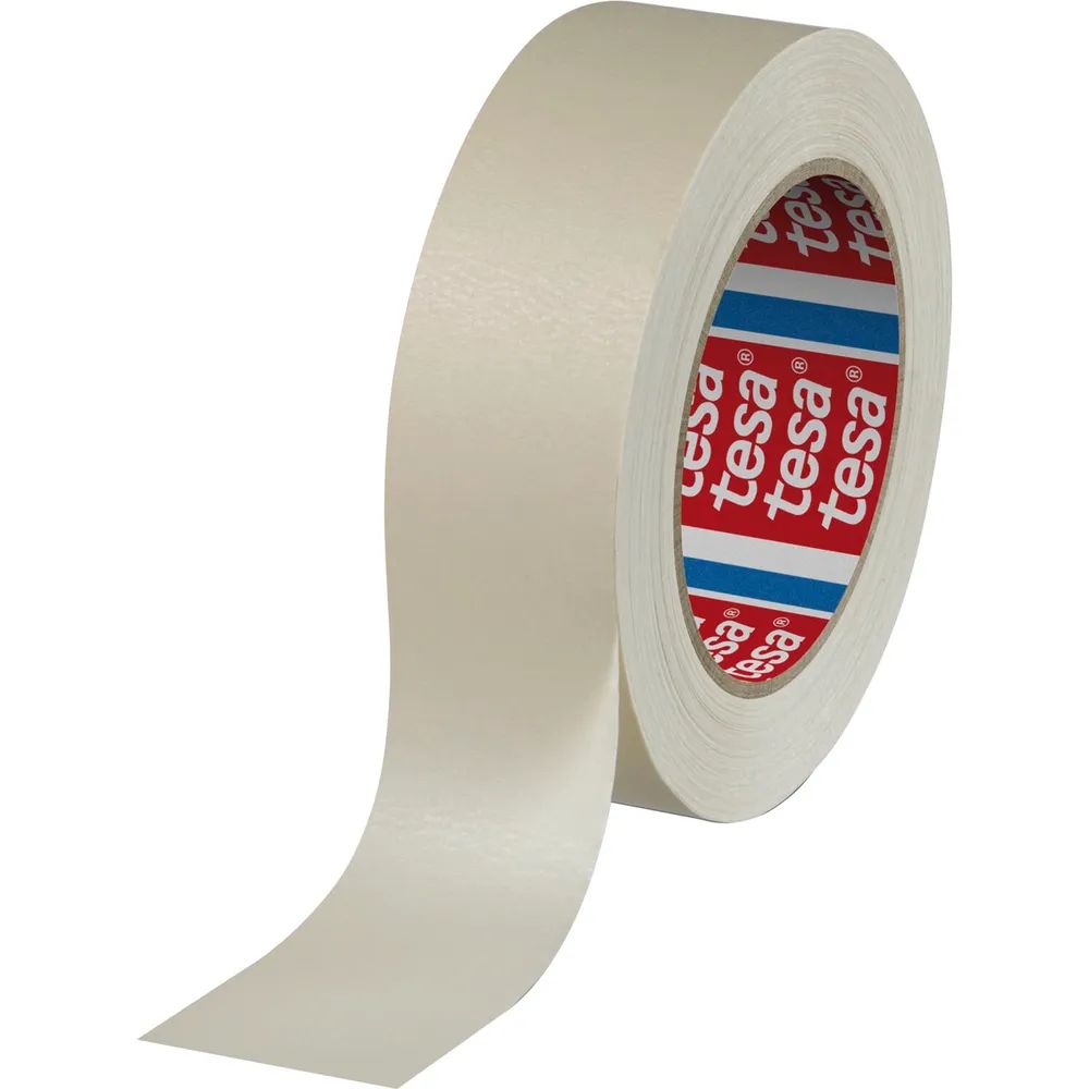 TESA Flachkreppklebeband 4316 beige, 25mm x 50 Meter, bis 100 °C