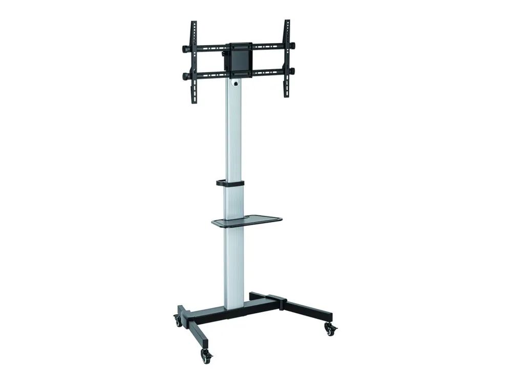 Techly Wagen - für Flachbildschirm / AV-Ausrüstung - Aluminium, Stahl, Kunststoff - Strukturiertes Grau, mattschwarz - Bildschirmgröße: 94-218cm (37"-86")