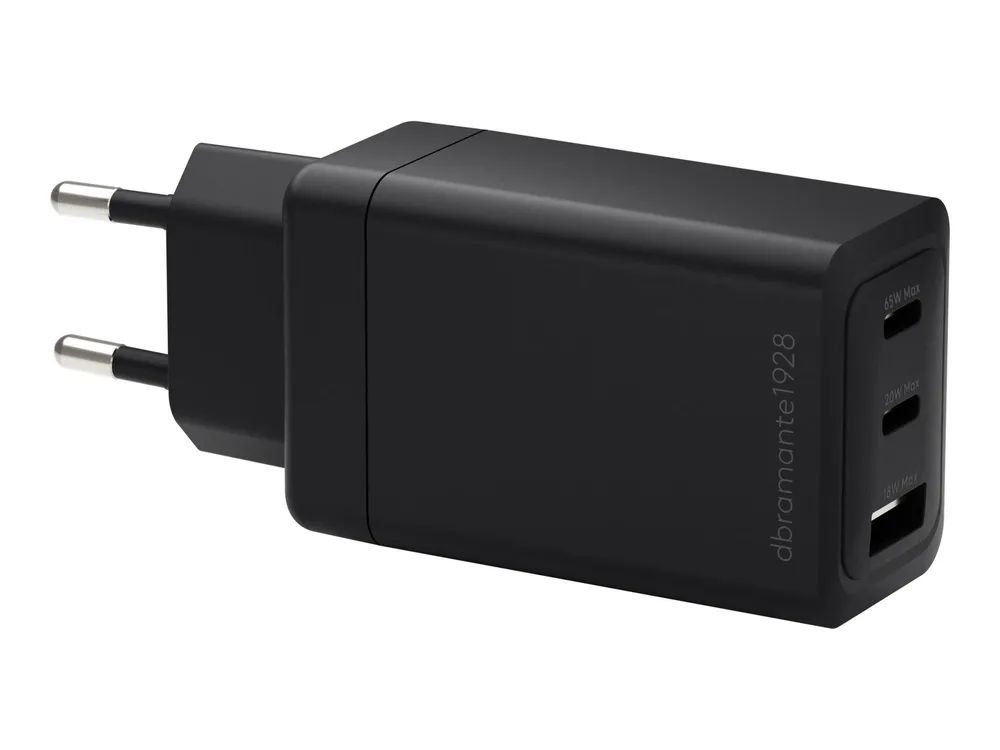 dbramante1928 re-charge - Netzteil - 65 Watt - 3 Ausgabeanschlussstellen (2 x USB-C, USB)