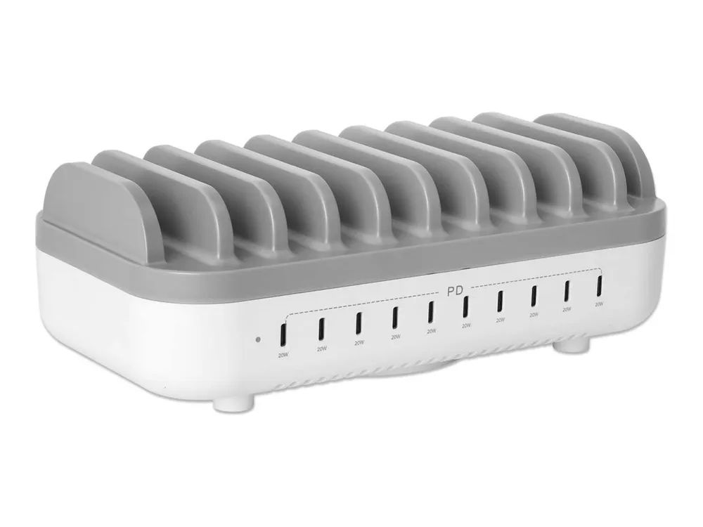 Manhattan 10-Port USB-Power Delivery-Ladestation 200W