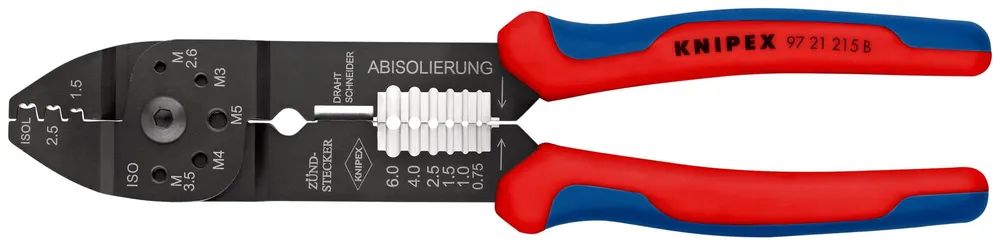 KNIPEX Crimpzange mit Mehrkomponenten-Hüllen schwarz lackiert 230 mm