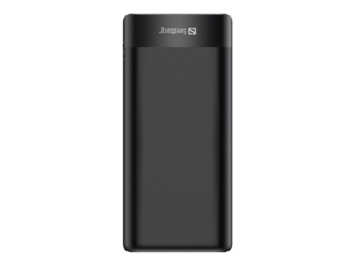 SANDBERG Powerbank - 20000 mAh - 74.4 Wh - 3.25 A - QC 3.0, PD - 3 Ausgabeanschlussstellen (2 x USB, 24 pin USB-C)