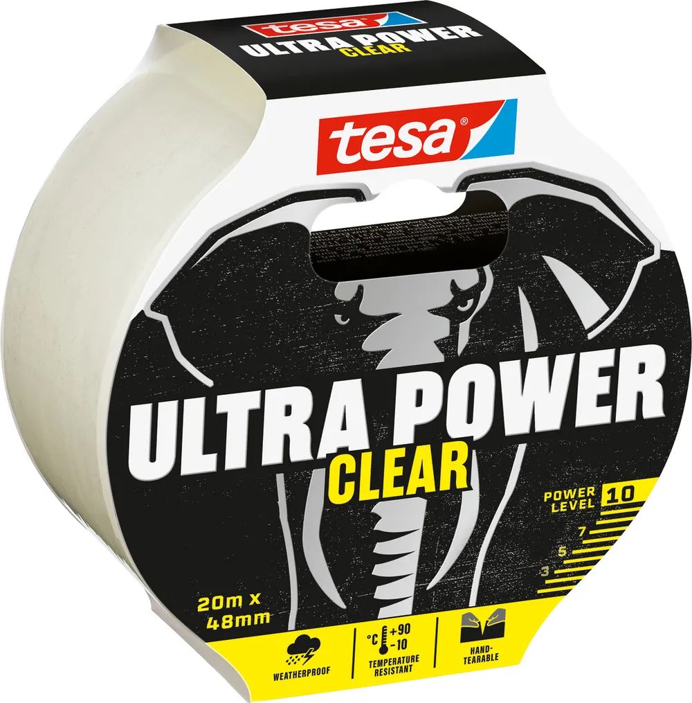 tesa® Ultra Power Clear Tape 20 m x 48 mm, transparent