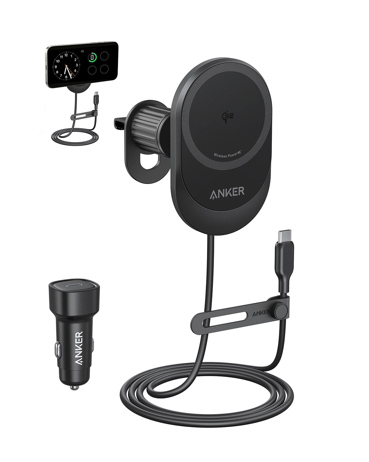Anker Innovations Anker Prime - Netzteil - GaN - 100 Watt - 5 A - 3 Ausgabeanschlussstellen (2 x USB-C, USB Typ A)