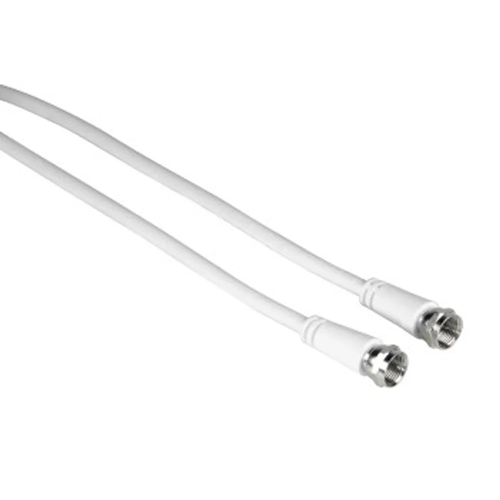 Hama SAT-Anschlusskabel, F-Stecker - F-Stecker, 5 m, 75 dB, Weiß