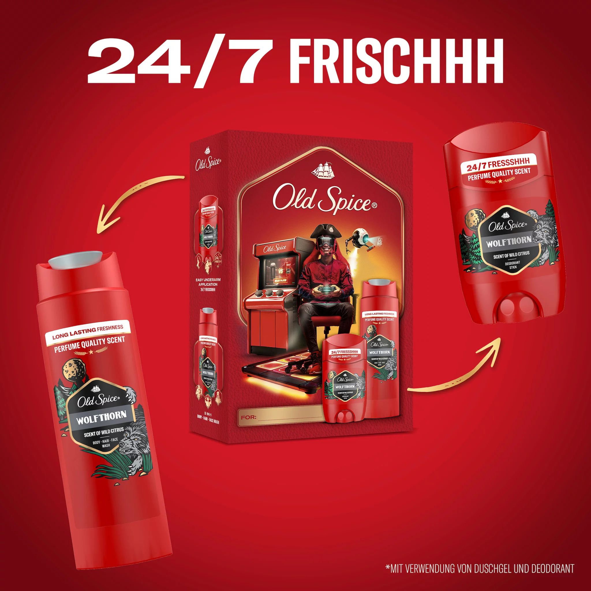 Old Spice Geschenkset Gamer Wolfthorn (Stick, SG)