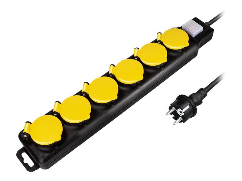 LogiLink Steckdosenleiste - Wechselstrom 250 V - 3680 Watt - Ausgangsanschlüsse: 6 (6 x Leistungs-CEE 7/3)