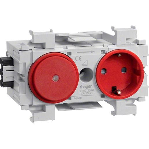 Hager STECKDOSE/SCHALTER FRONTR. ROT / HAGER GS11013020