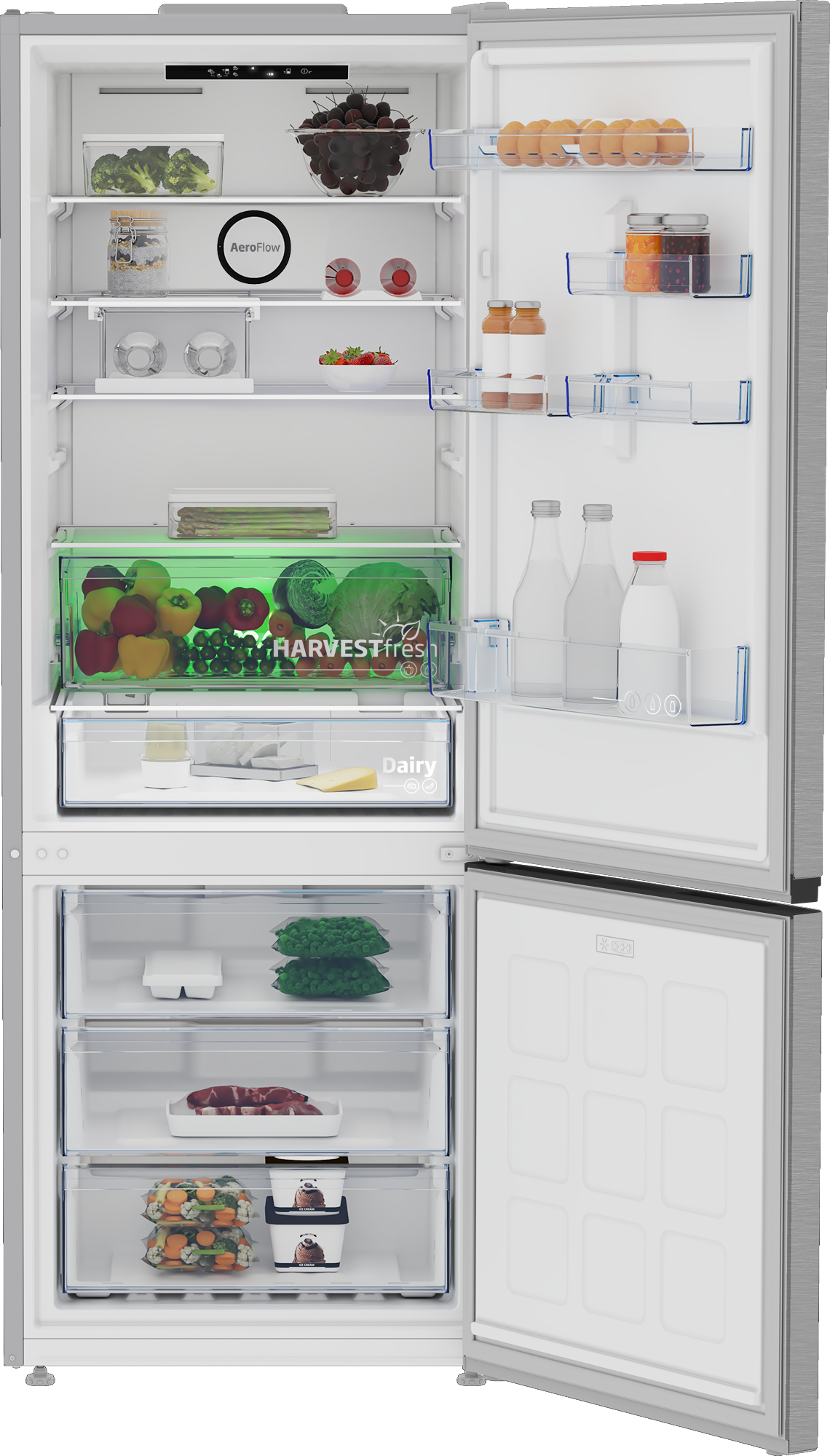 Beko B7RCNE567HXB1 Kühl-/Gefrierkombination,Nutzinhalt:490 L, Edelstahllook