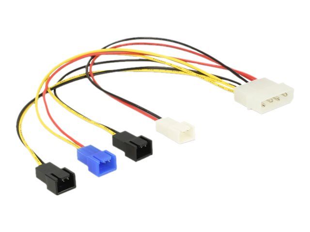 Delock Molex 4 pin > 4 x 2 pin fan (12 V / 7 V / 5 V) - Netzkabel für Lüfter - interne Stromversorgung, 4-polig (M)