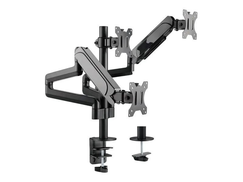 Equip Befestigungskit (Klemmmontagesockel, Tischplattenbohrung, Halterung für Display, Schrauben) - Gasfeder - für 3 LCD displays / curved LCD displays - Kunststoff, stainless steel - Schwarz - Bildschirmgröße: 43.2-68.6 cm (17"-27")