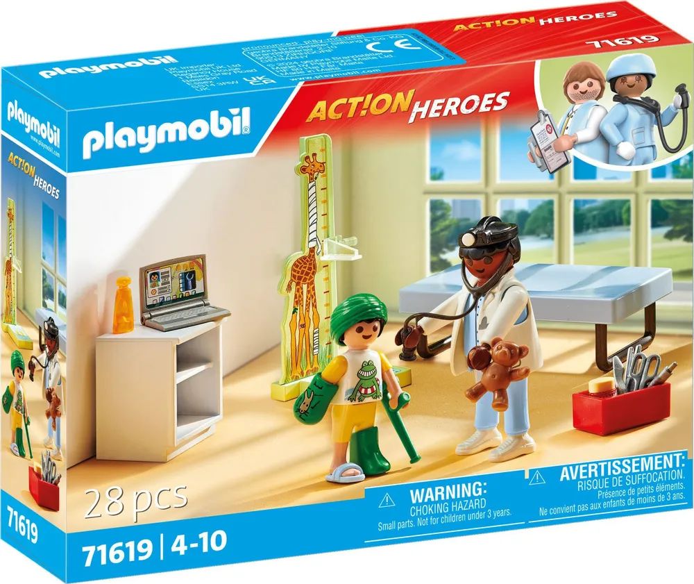 PLAYMOBIL 71619 Action Heroes Kinderarzt mit Teddybär