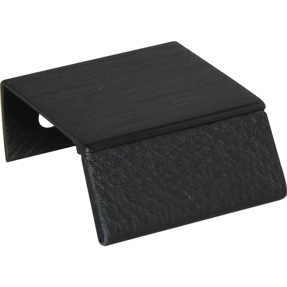 Furnipart Griffleiste Bench LA 20, Länge 40 mm, Aluminium schwarz gebürstet/Leder schwarz