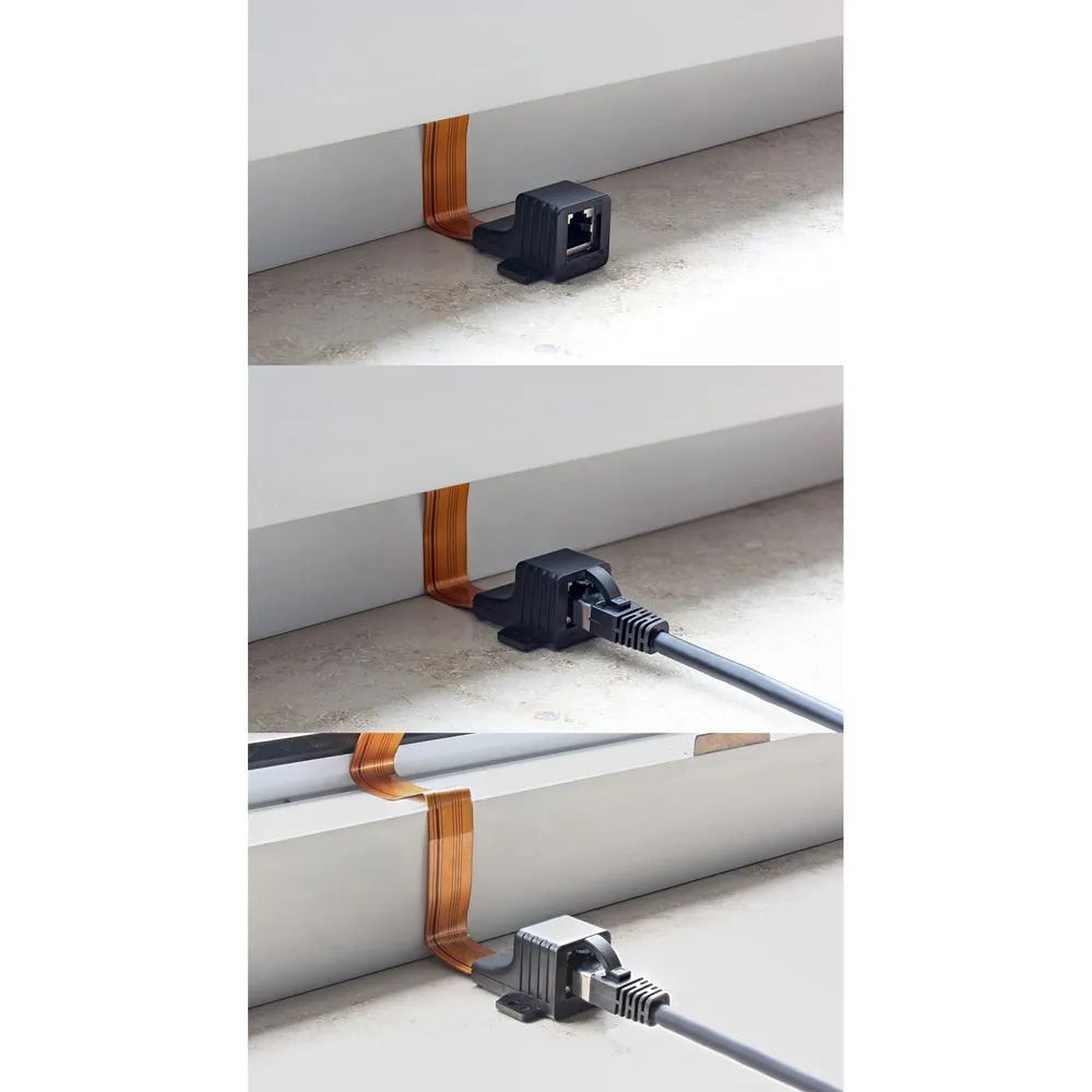 InLine Patchkabel Fensterdurchführung - 2x RJ45 Buchse - ungeschirmt - 0,3m