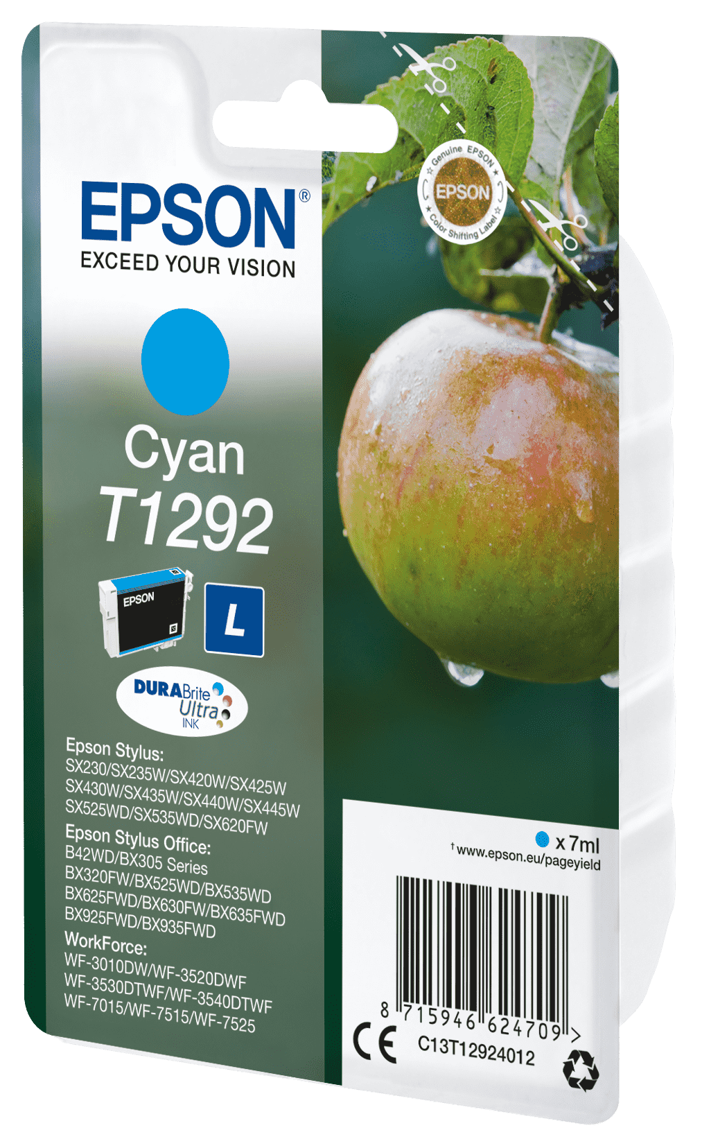 Epson T1292 Tinte Apfel Single, Standard, cyan