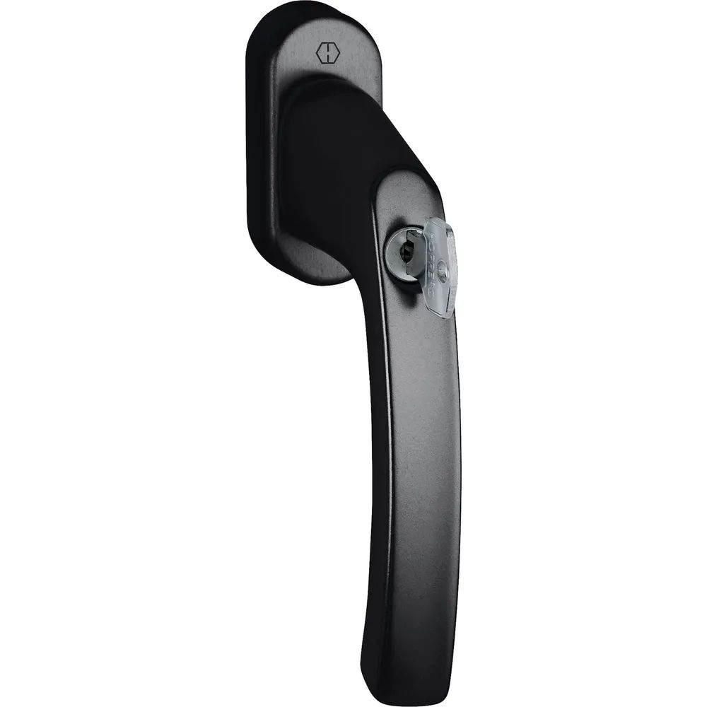 HOPPE Fenstergriff LIÈGE - Sperrzylinder, Vierkant 7x40, 35 Nm, schwarz matt