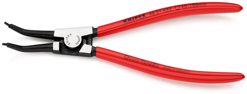 KNIPEX Sicherungsringzange für Außenringe auf Wellen 45° gewinkelt mit Kunststoff überzogen schwarz atramentiert 210 mm