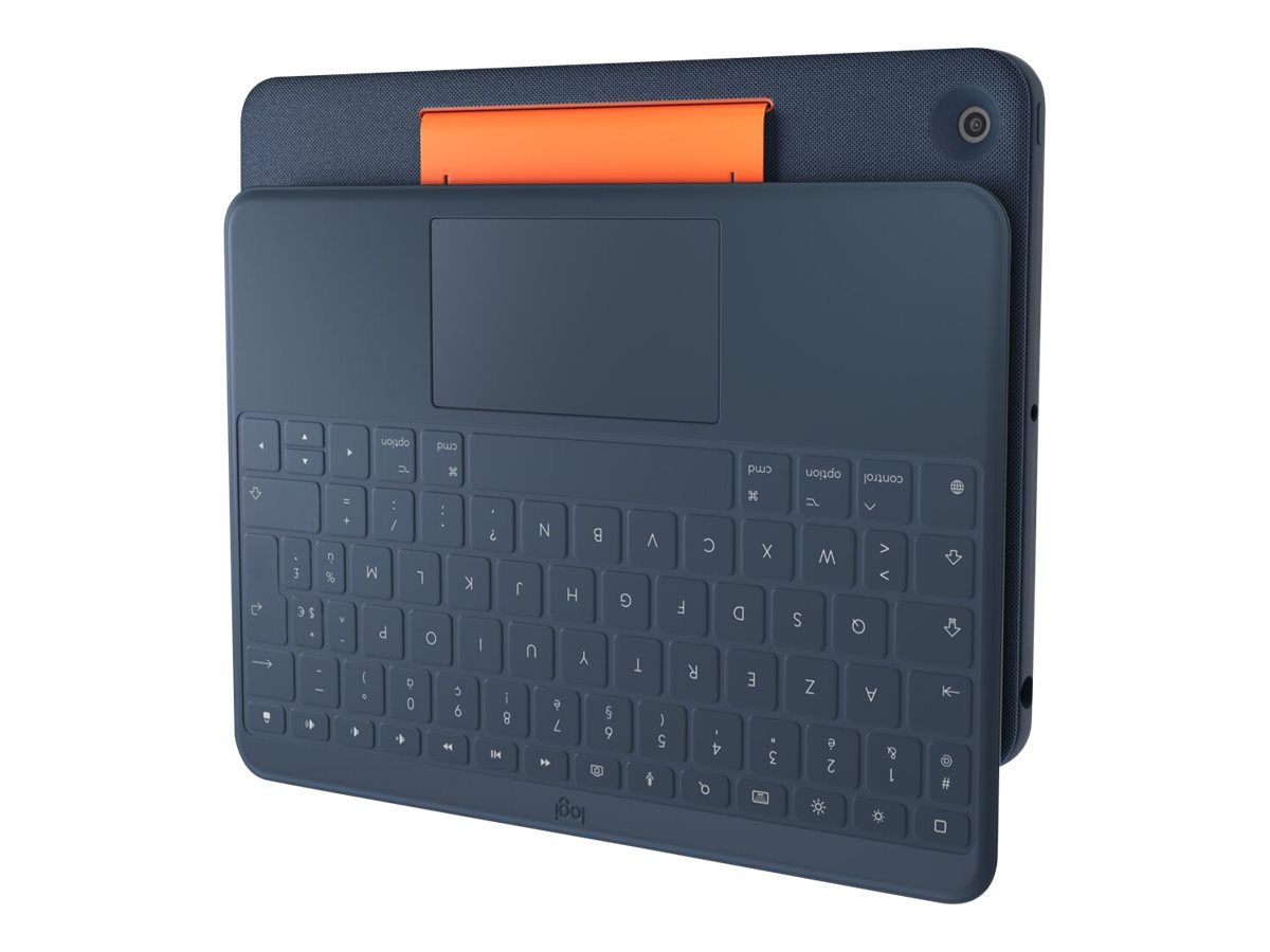 Logitech Rugged Combo 3 Touch for Education - Tastatur und Foliohülle - mit Trackpad - Apple Smart connector - AZERTY - Französisch - Classic Blue - für Bildungseinrichtungen - für Apple 10.2-inch iPad (7. Generation, 8. Generation, 9. Generation)