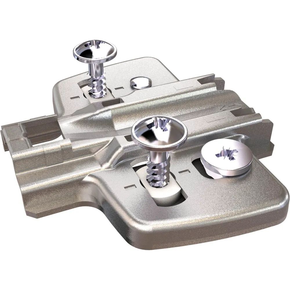 HETTICH Exzenter Kreuzmontageplatte, Spanplattenschraube, Distanz 0 mm
