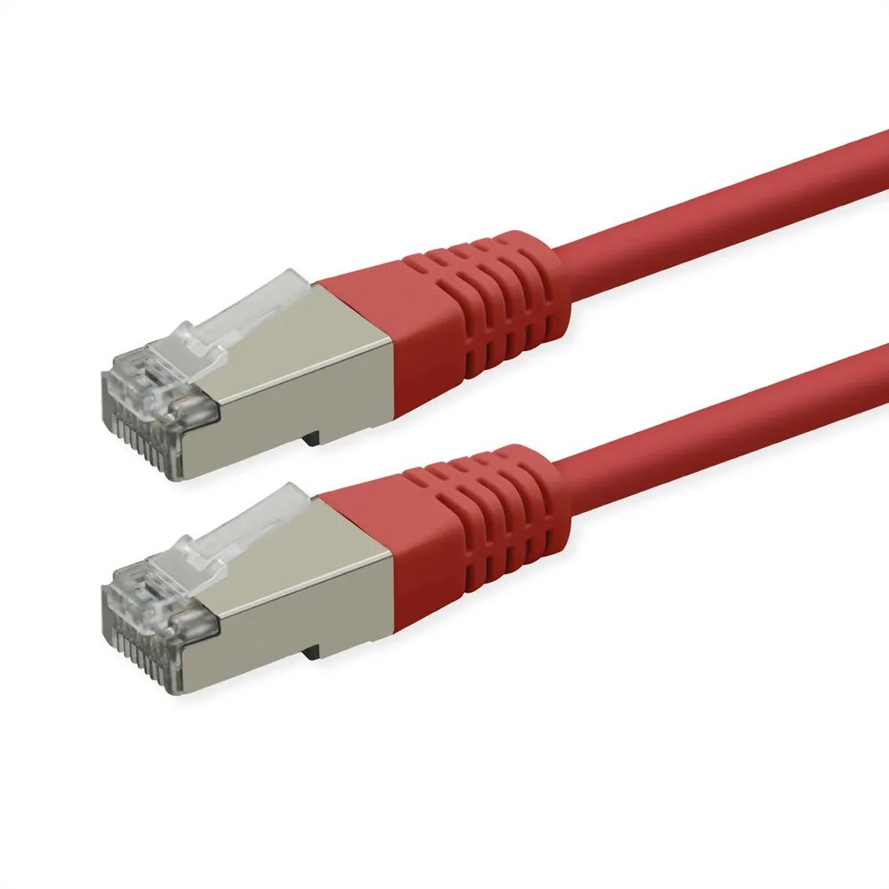ROLINE Patchkabel Cat.6 (Class E), PoE, S/FTP (PiMF), rot, 0,5 m