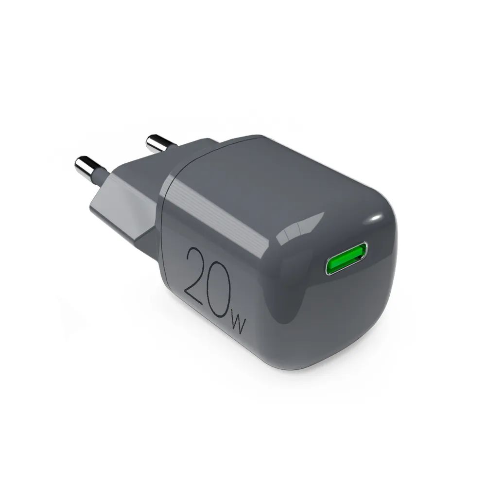 PURO GaN Netzlader, 1x USB-C PD, 20W dunkelgrau