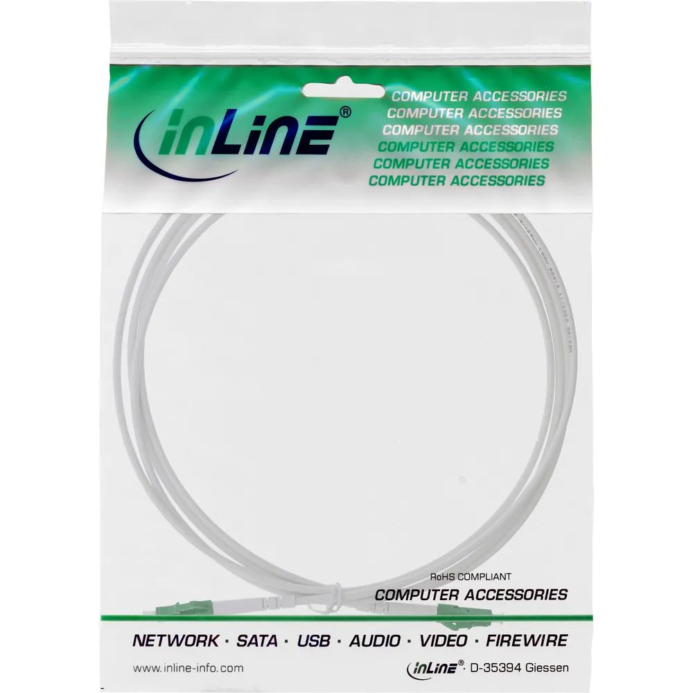 InLine LWL Simplex Kabel - FTTH - LC/APC 8° zu LC/APC 8° - 9/125µm - OS2 - 50m
