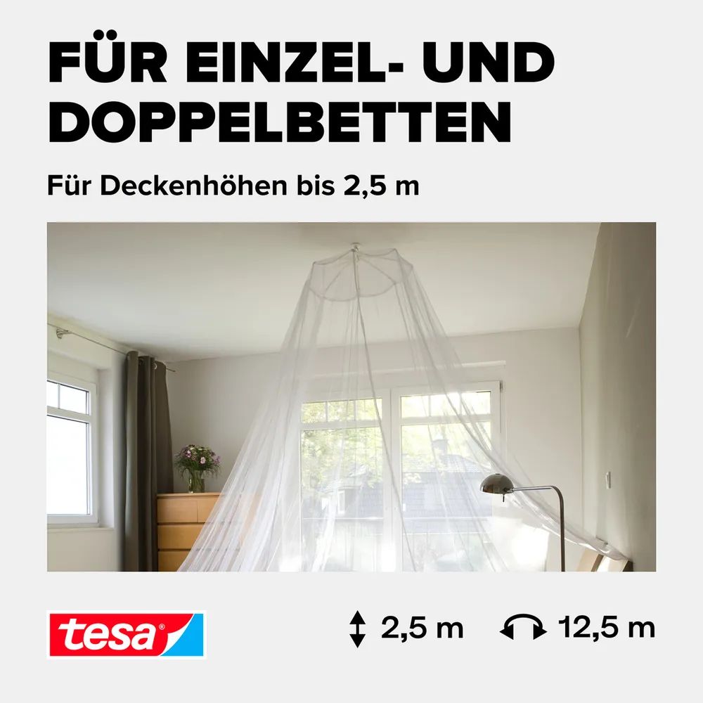 tesa® Moskitonetz Comfort Bed 2,00 × 2,00 × 2,20m Insektenschutz