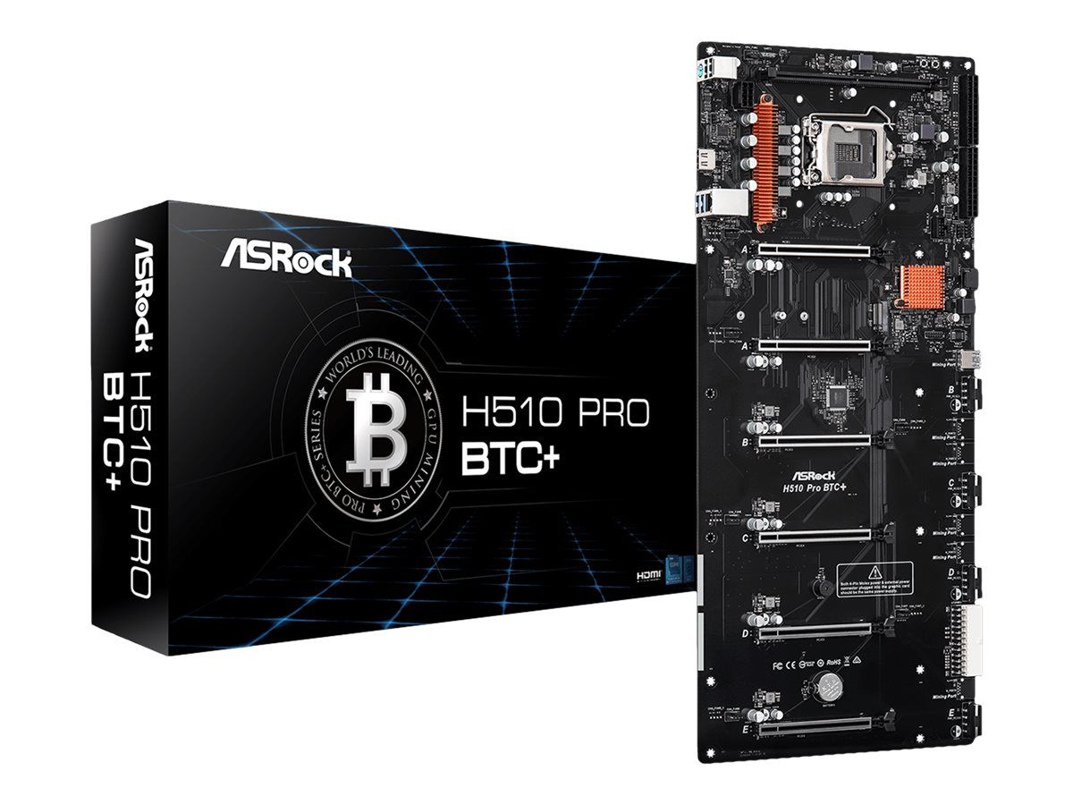 ASRock H510 Pro BTC+ - Motherboard - LGA1200-Sockel - H510 Chipsatz - USB 3.2 Gen 1 - Gigabit LAN - Onboard-Grafik (CPU erforderlich)
