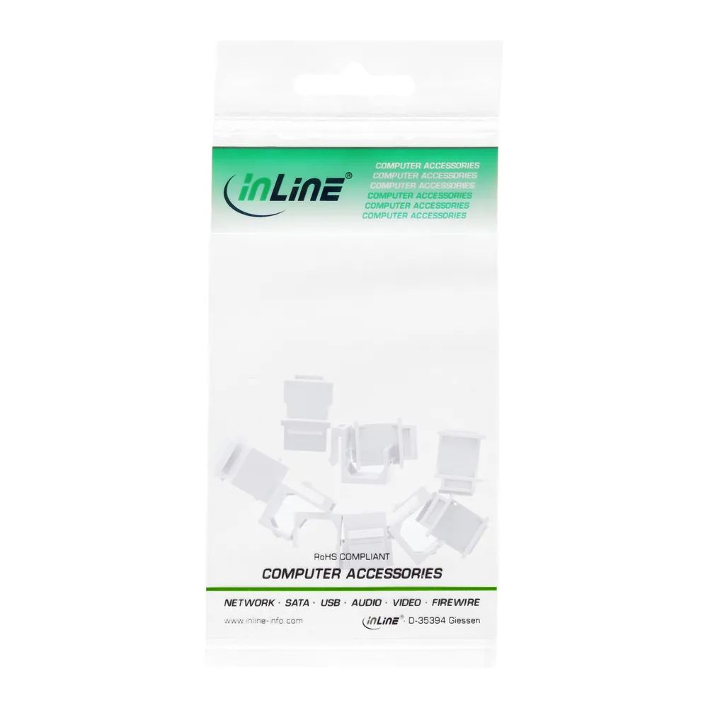 InLine Keystone SNAP-In Blindabdeckung für Modul Steckplatz - weiß 10er Pack