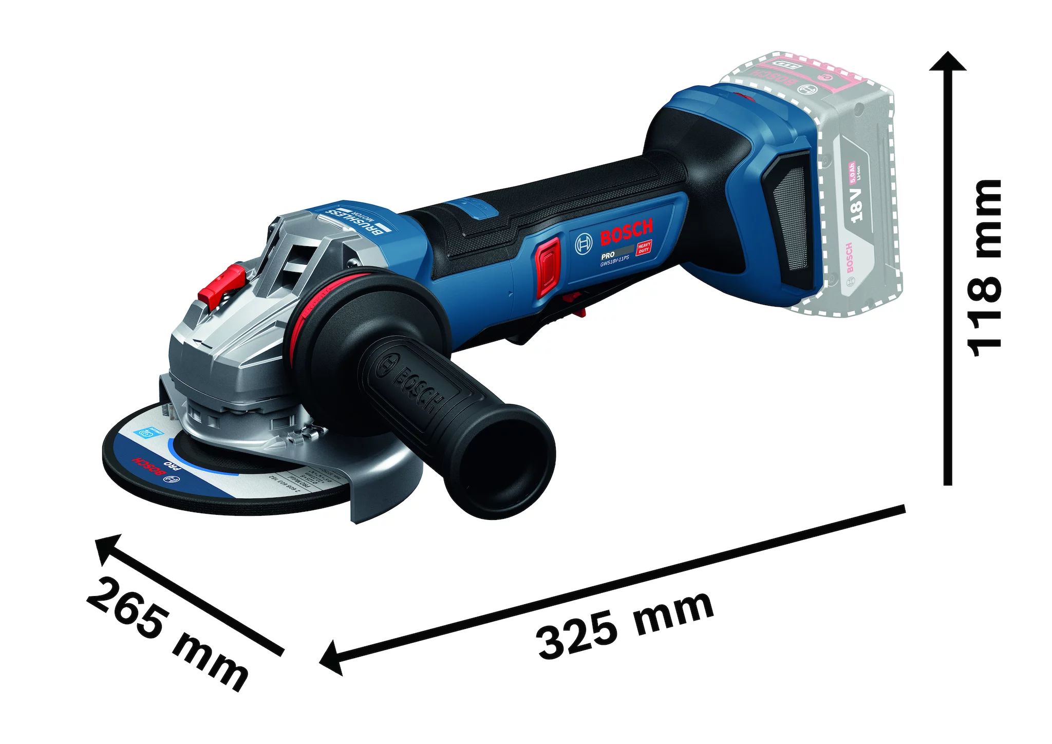 Bosch GWS18V-11PS Akku-Winkelschleifer solo