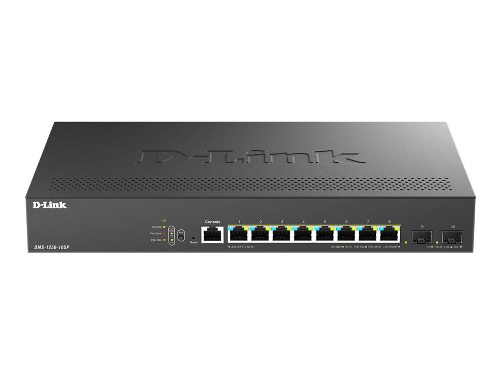 D-Link DMS 1250-10SP - Switch - L2+ - Smart - 8 x 10/100/1000/2.5G (PoE+)