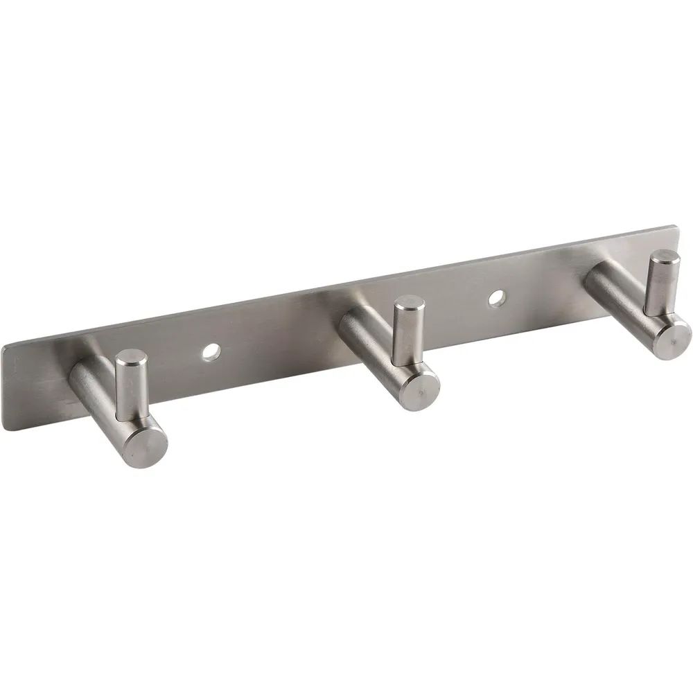 Alles im Griff Garderobenleiste Linosa mit 3 Haken, Breite 195 mm, Edelstahl gebürstet
