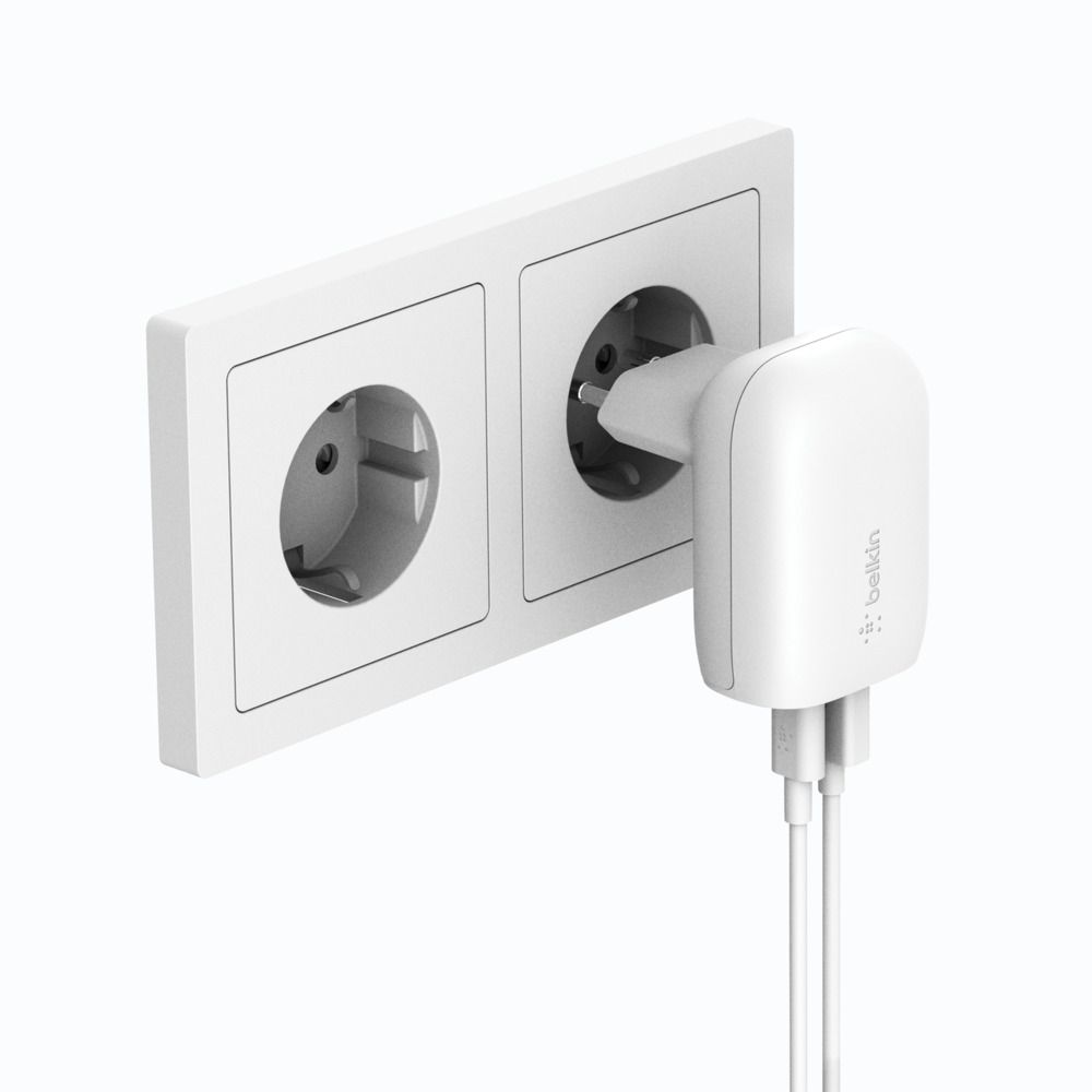 Belkin BoostCharge - Netzteil - 37 Watt - PD 3.0 - 2 Ausgabeanschlussstellen (USB, 24 pin USB-C)