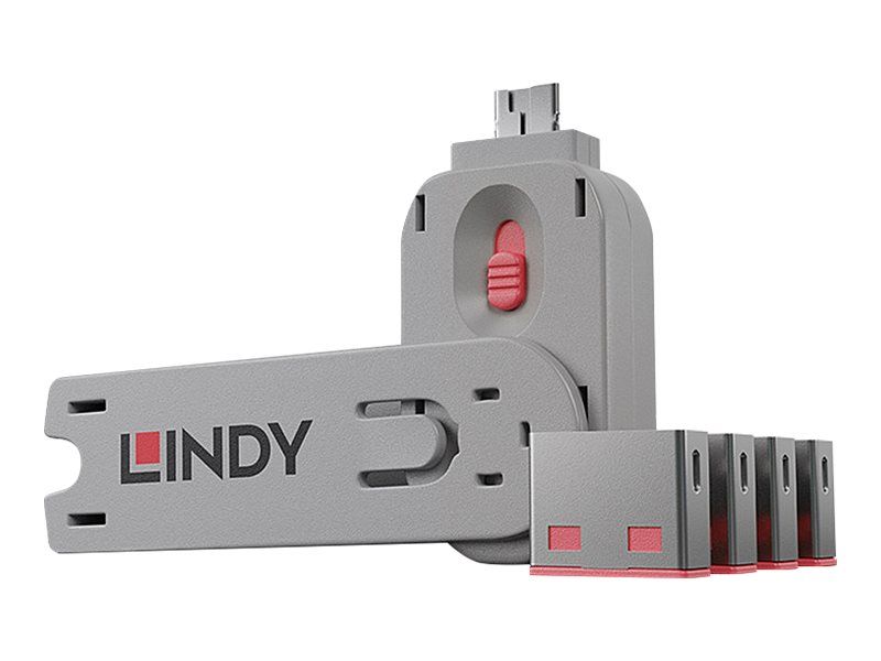 Lindy USB Port Blocker - USB-Portblocker - pink (Packung mit 4)