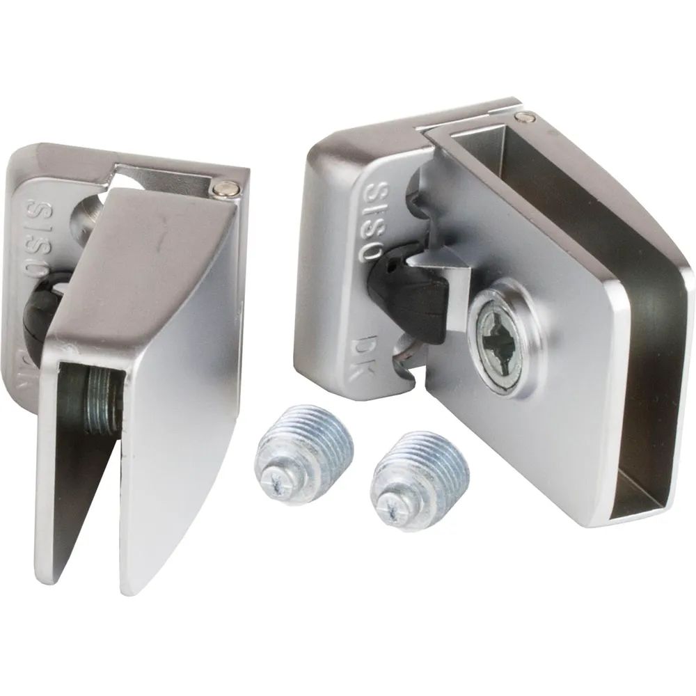 SISO Glastürscharnier Square Set, Glas 4-6 mm; 43x30 mm, Zink verchromt matt