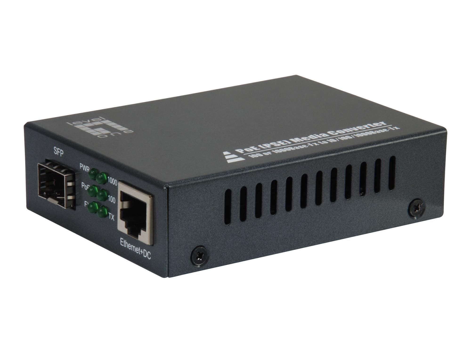 LevelOne GVT-2012 - Medienkonverter - 1GbE - 10Base-T, 1000Base-SX, 100Base-TX, 1000Base-T - RJ-45 / SFP (mini-GBIC)