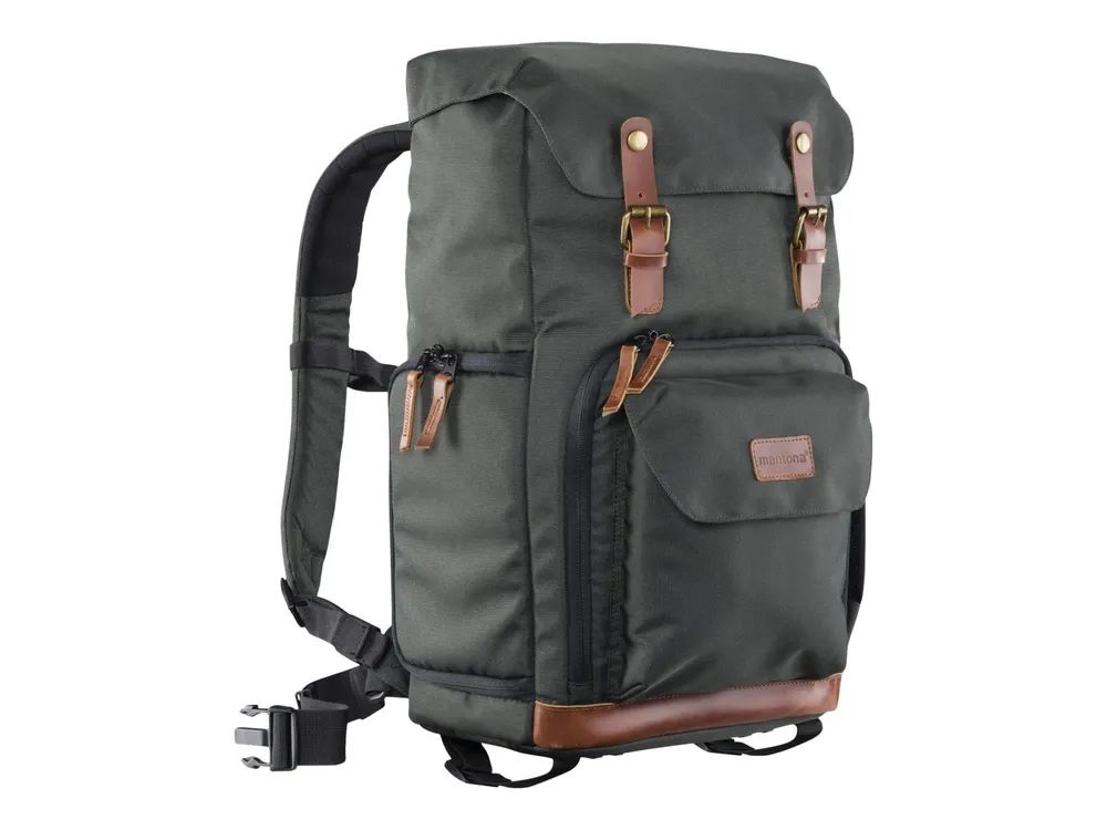 mantona Luis - Rucksack für Kamera - Nylon, Leder