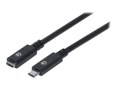 Manhattan USB-C to USB-C Extension Cable, 50cm, Male to Female, 10 Gbps (USB 3.2 Gen2 aka USB 3.1)