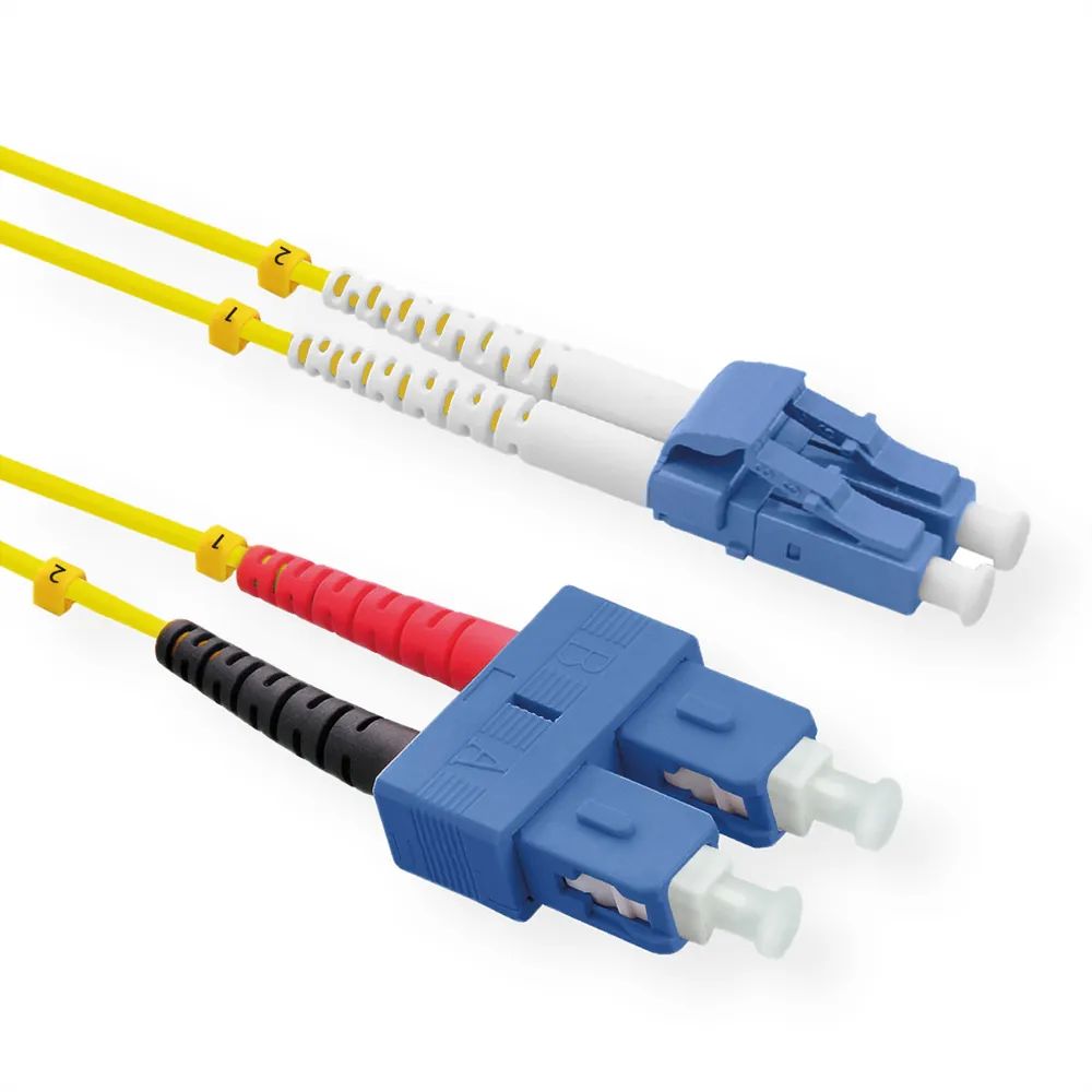 ROLINE LWL-Kabel Duplex, Single Mode 9/125µm OS2, LC/SC, gelb, 2 m