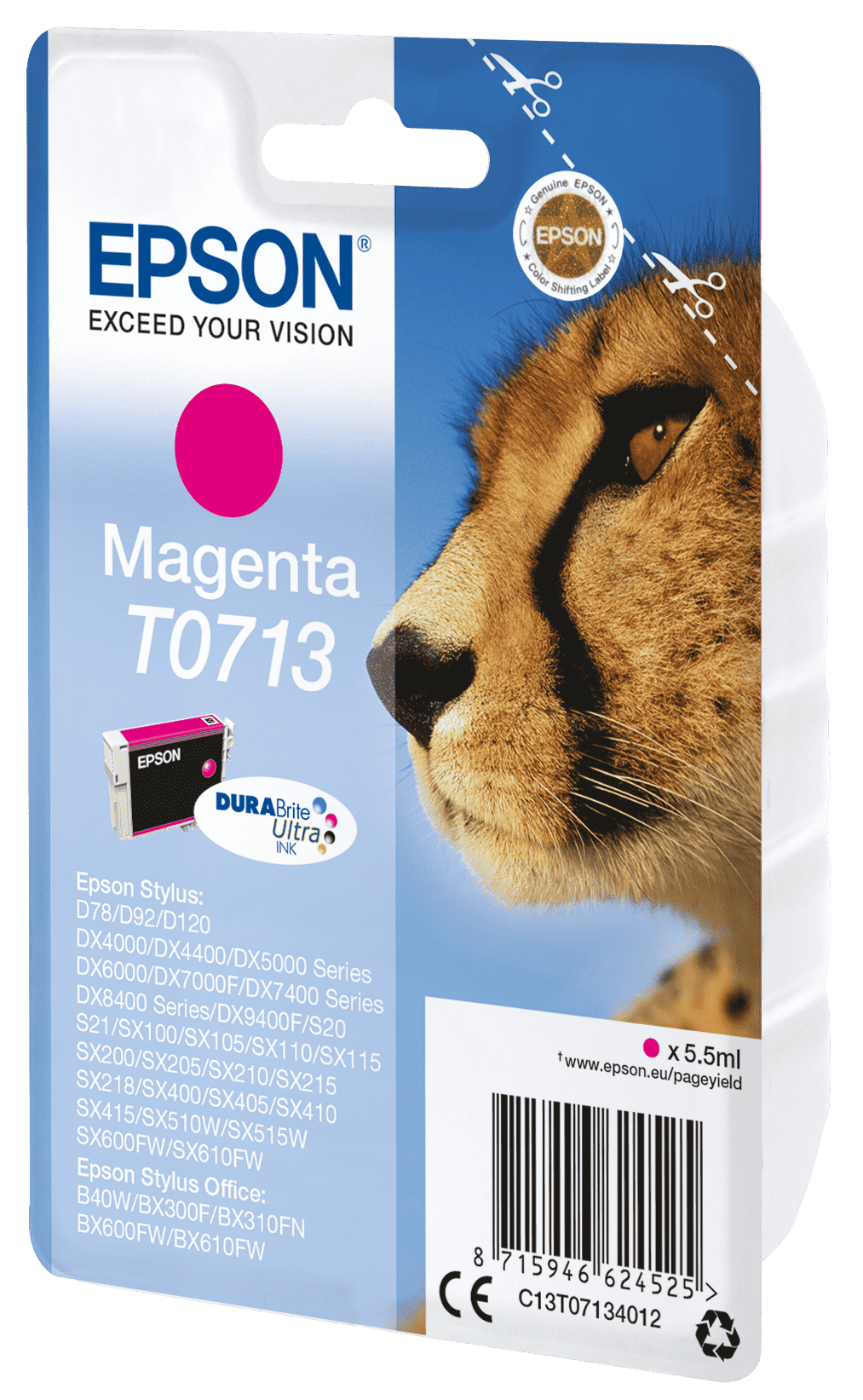 Epson T0713 Tinte Gepard Single, Standard, magenta