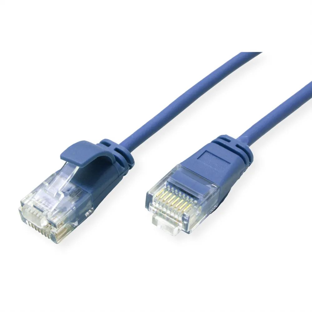 ROLINE UTP DataCenter Patchkabel Cat.6A (Class EA), LSOH, slim, blau, 0,3 m