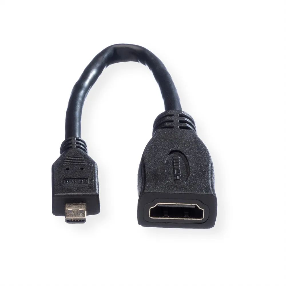 VALUE HDMI High Speed Kabel mit Ethernet, HDMI BU - Micro HDMI ST, 0,15 m