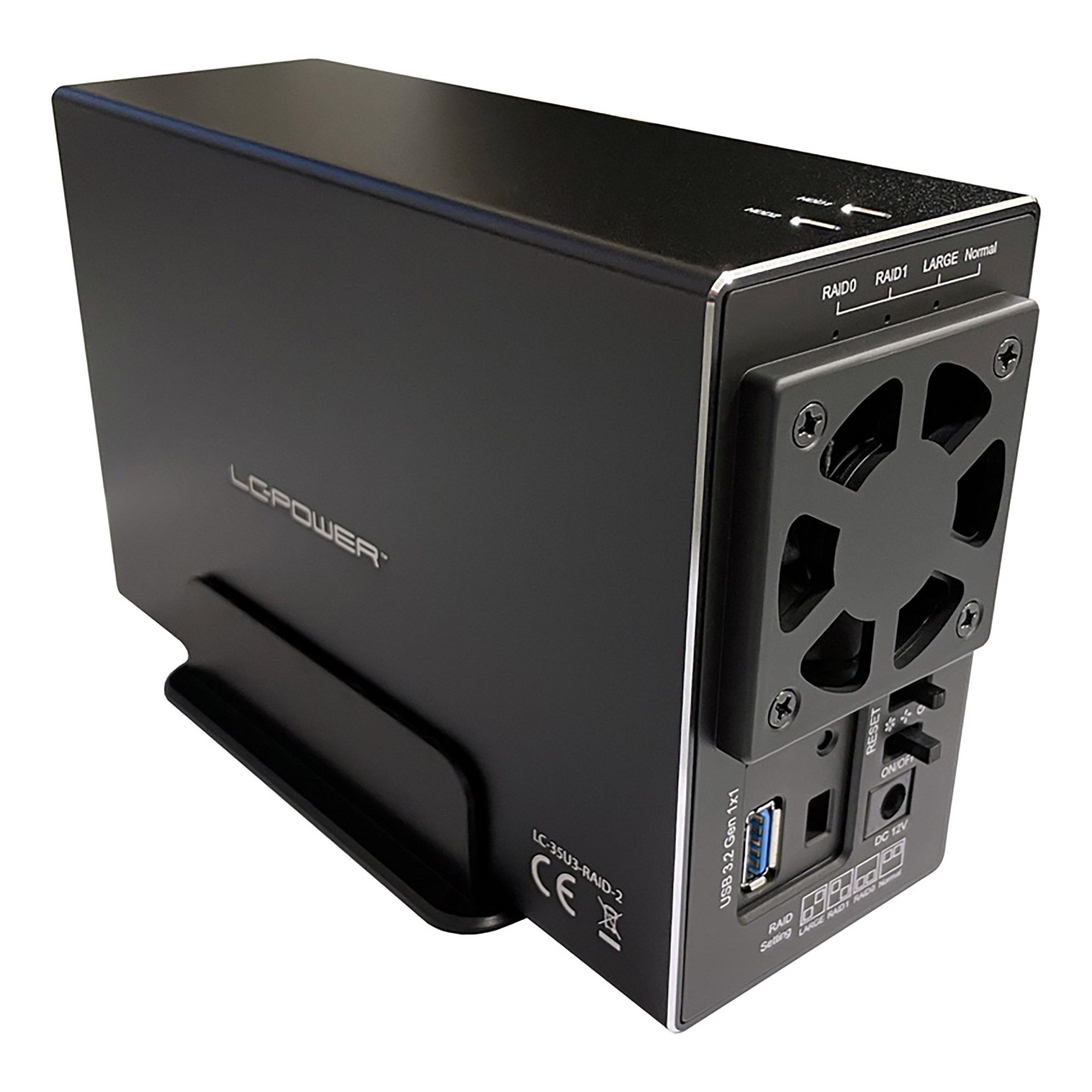 LC-Power LC-35U3-RAID-2 - HDD-Gehäuse - 3.5" - SATA - Serial ATA II - Serial ATA III - 5 Gbit/s - USB Anschluss - Schwarz