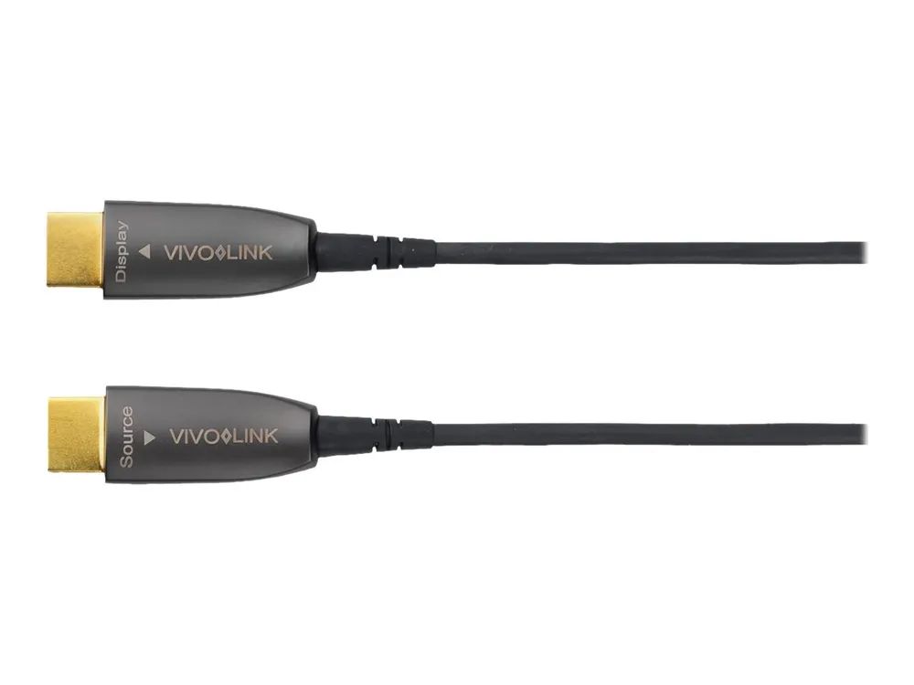 VivoLink Highspeed - HDMI-Kabel - HDMI männlich zu HDMI männlich - 5 m - Glasfaser - Schwarz - geformt, unterstützt 4K 60 Hz (4096 x 2160)