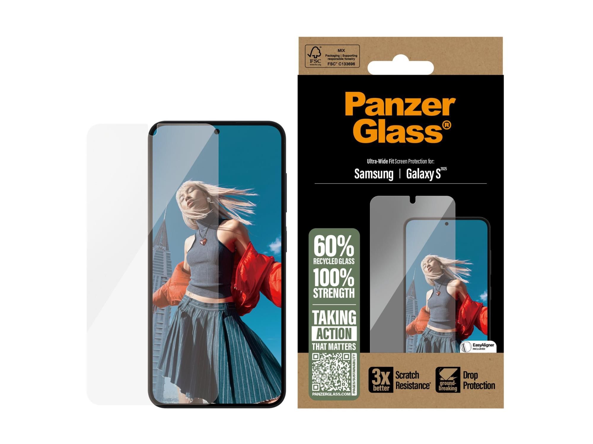 PanzerGlass Bildschirmschutz für Handy - ultrabreite Passform
