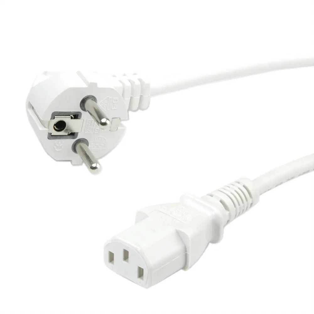 VALUE Netzkabel, CEE7/7-Stecker & IEC-Buchse gerade, weiß, 0,6 m