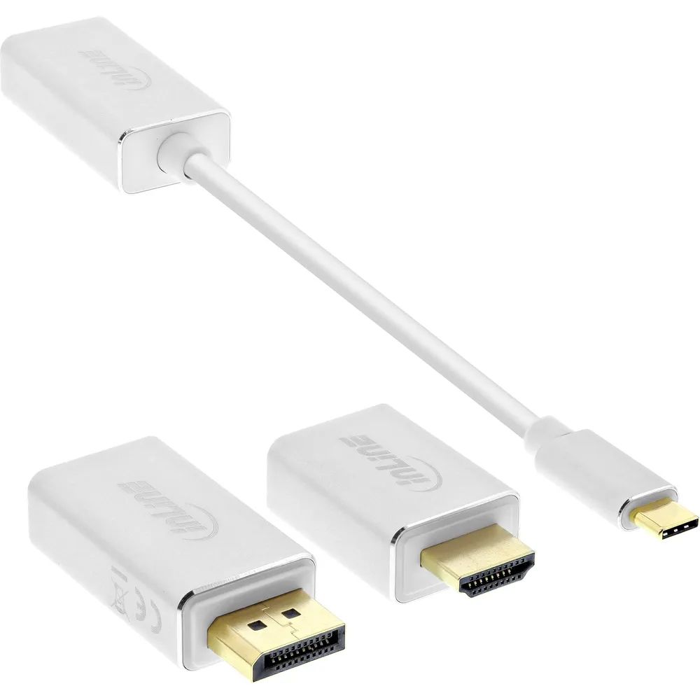 InLine USB Display Konverter Set 6-in-1 - 4K/60Hz silber