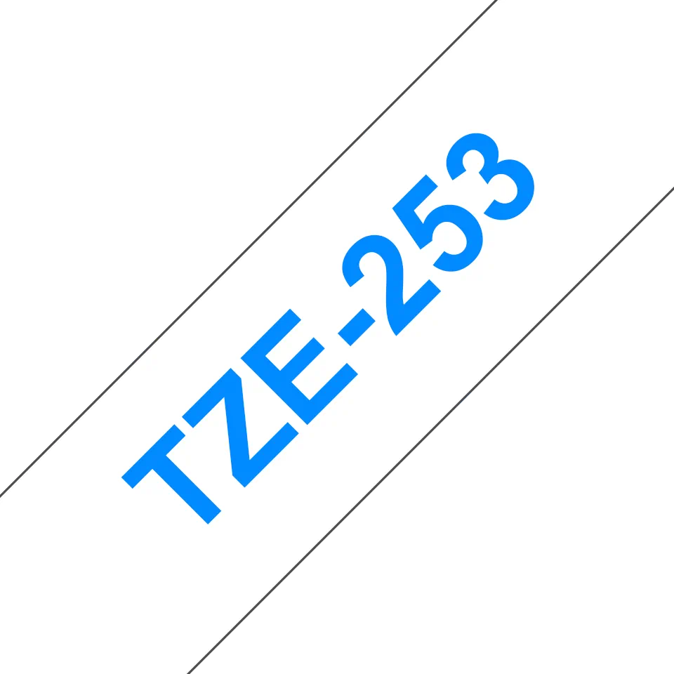 Brother TZe-253 - Blau auf weiß - Rolle (2,4 cm x 8 m)