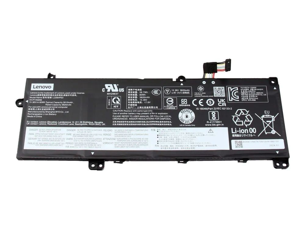 Lenovo Battery 4 Cell 60Wh L22D4PE0SD/C30% - Akku - Akku - 3.910 mAh